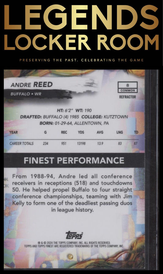 2024 Finest #8 Andre Reed Refractor