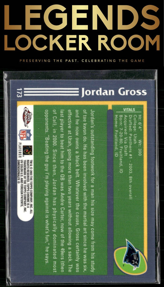 2003 Topps Chrome #173 Jordan Gross