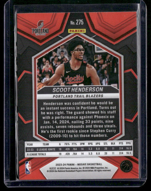 2023-24 Panini Mosaic #275 Scoot Henderson