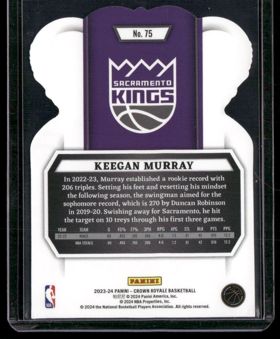 2023-24 Panini Crown Royale #75 Keegan Murray