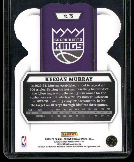 2023-24 Panini Crown Royale #75 Keegan Murray