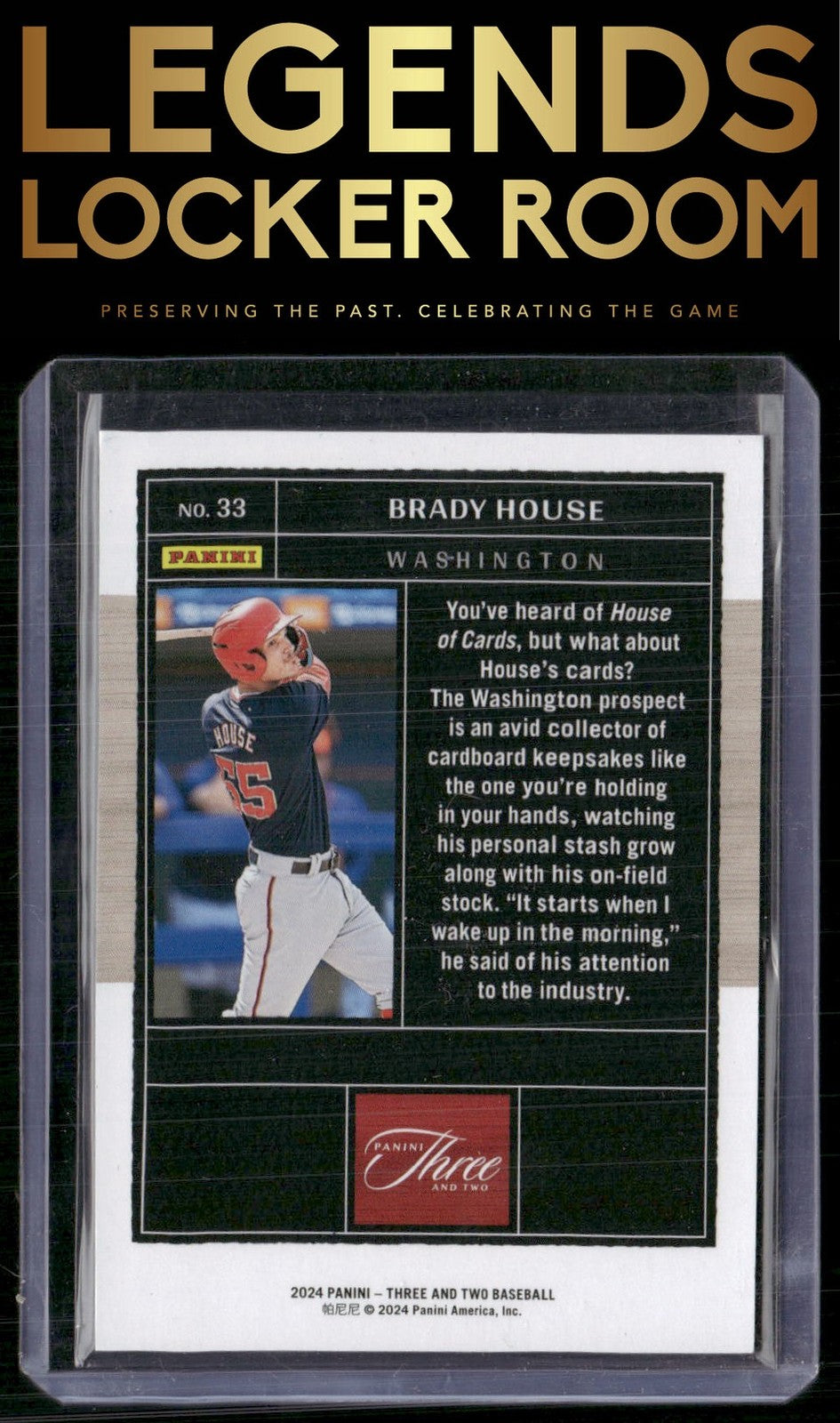 2024 Panini Three and Two #33 Brady House Black #/8
