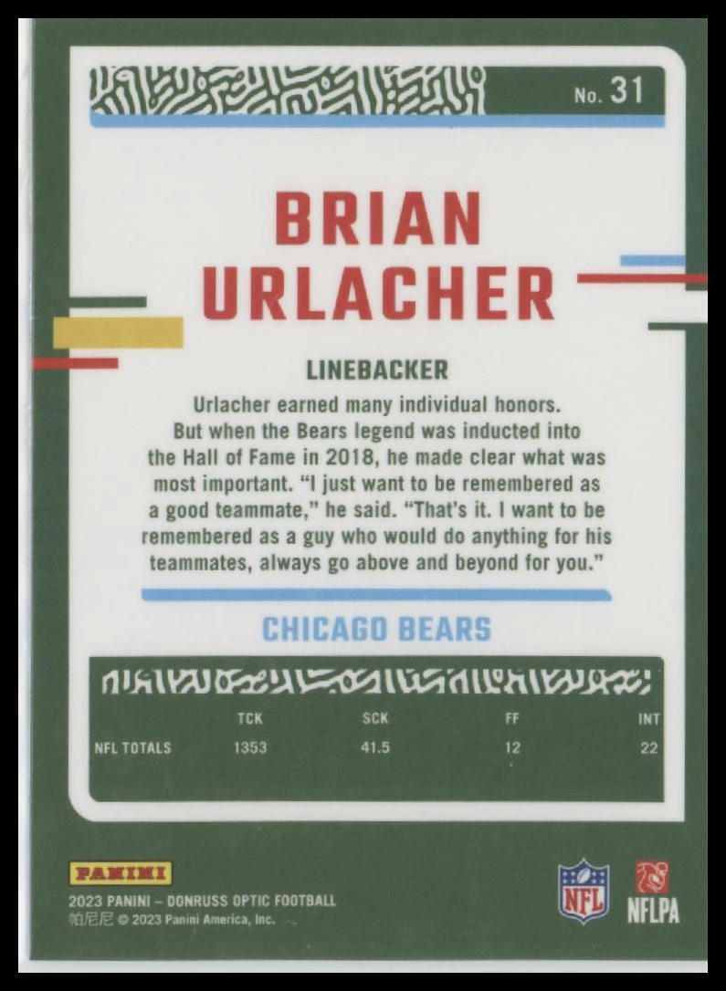 2023 Donruss Optic #31 Brian Urlacher