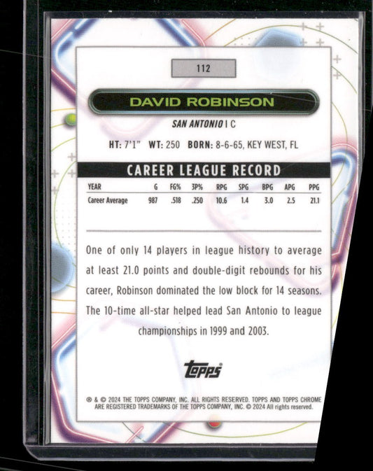 2023-24 Topps Chrome Cosmic #112 David Robinson