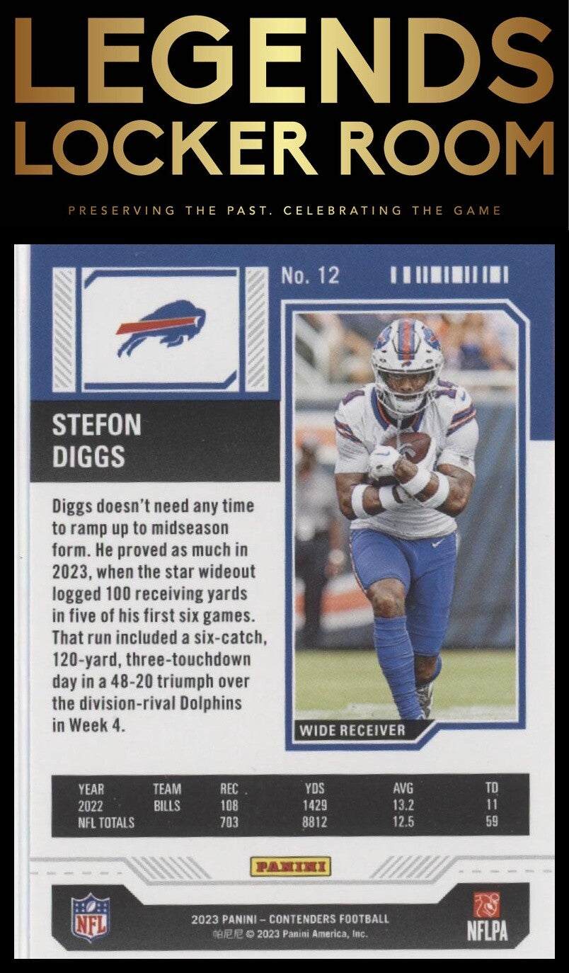 2023 Panini Contenders #12 Stefon Diggs Season Ticket Retail