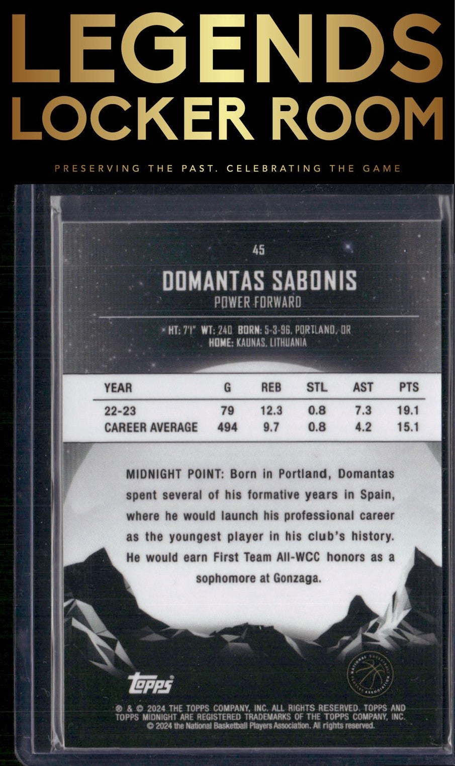 2023-24 Topps Midnight #45 Domantas Sabonis