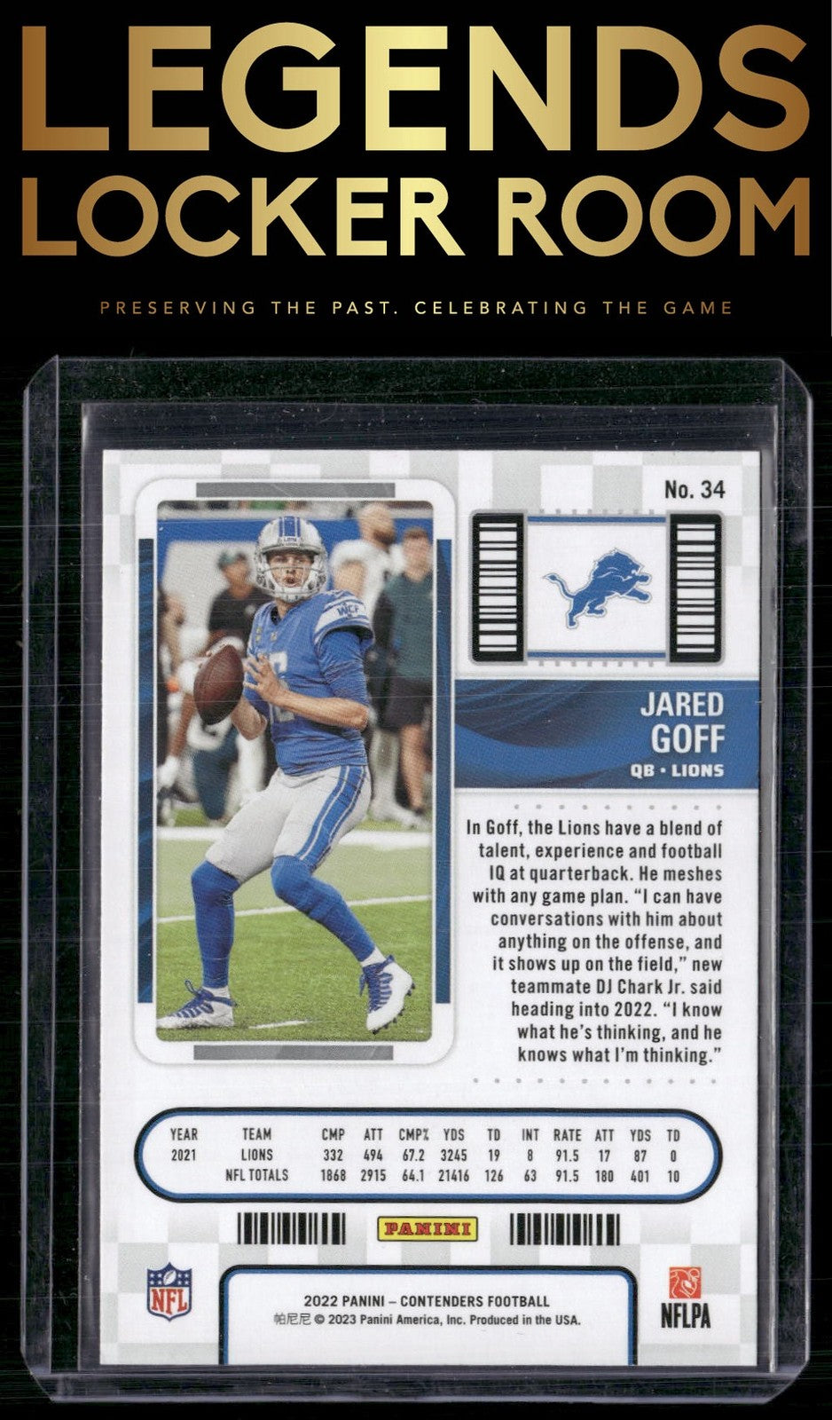 2022 Panini Contenders #34 Jared Goff