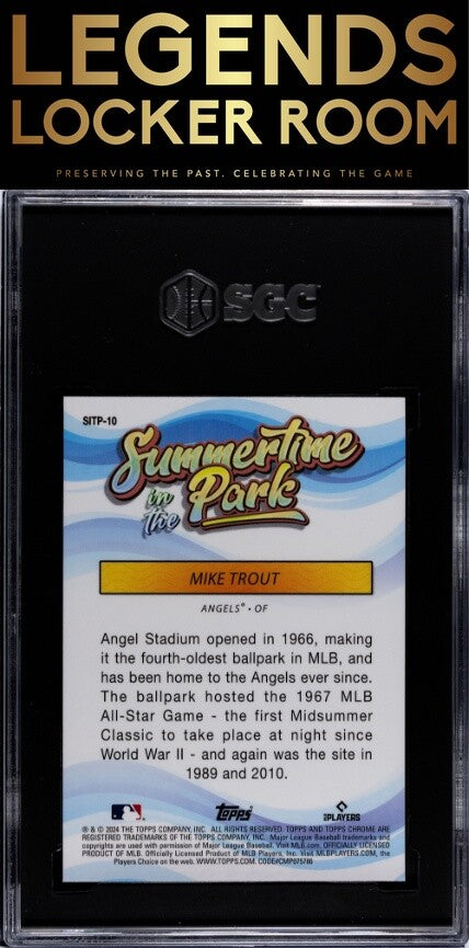 2024 Topps Chrome #SITP-10 Mike Trout Summertime in the Park SGC 9.5