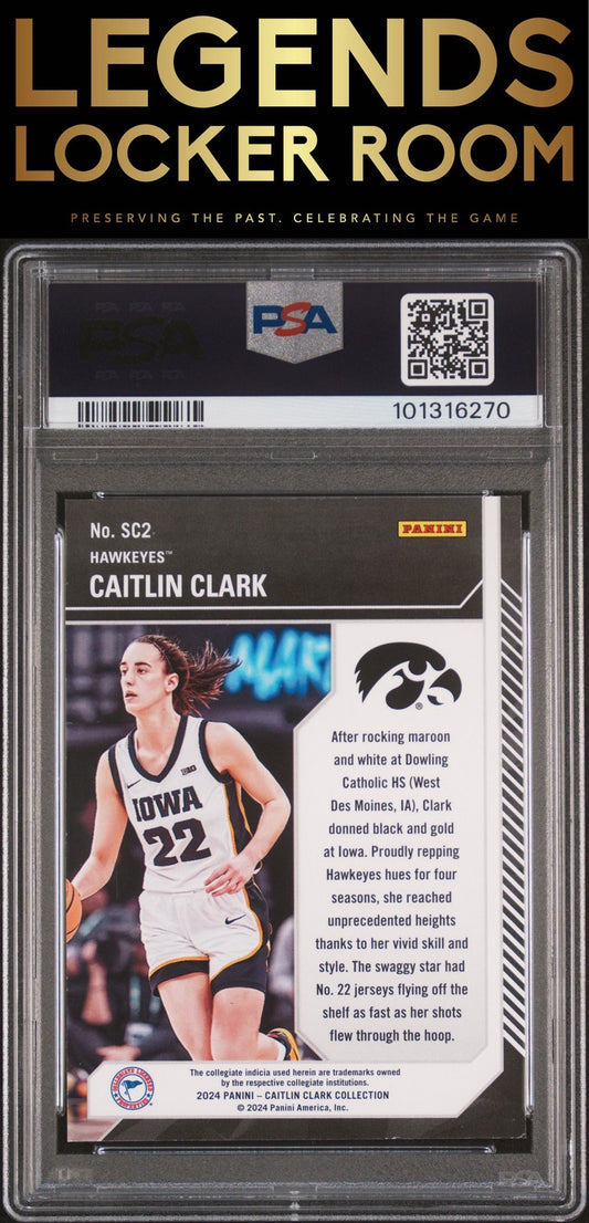 2024 Panini Caitlin Clark Collection School Colors Panini PSA 7