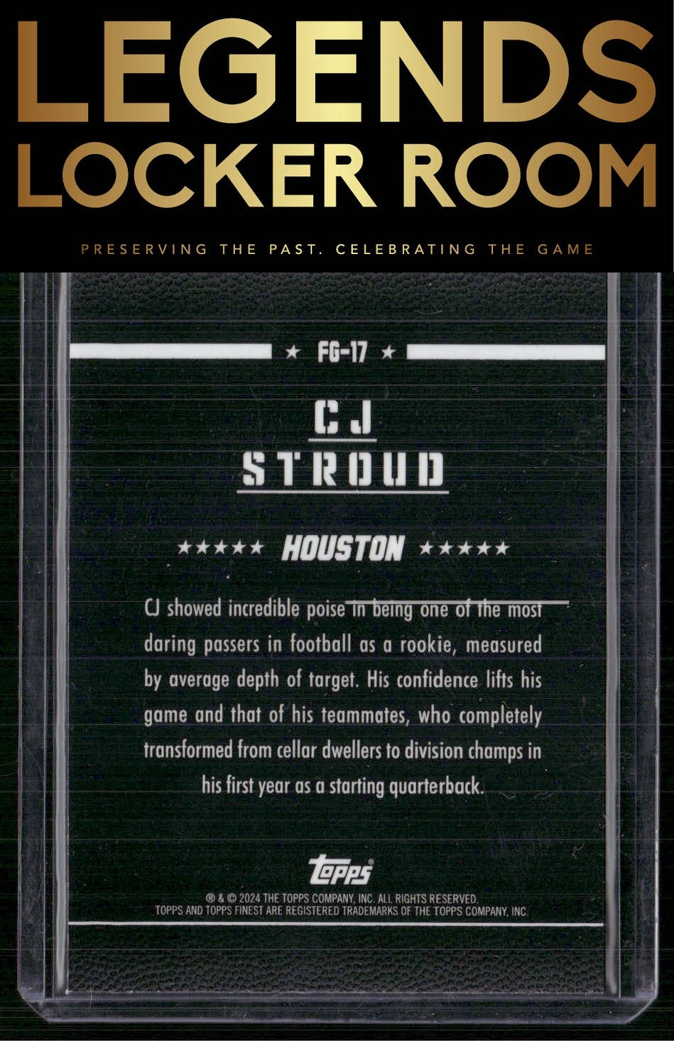2024 Finest #FG-17 CJ Stroud Field Generals Sky Blue Refractor #/150