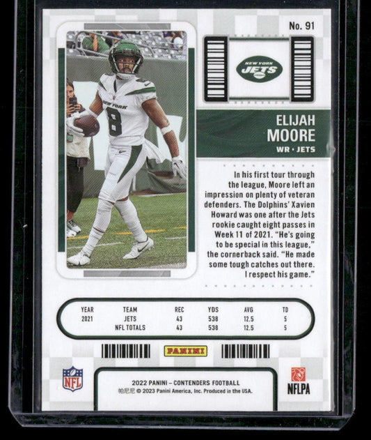 2022 Panini Contenders #91 Elijah Moore