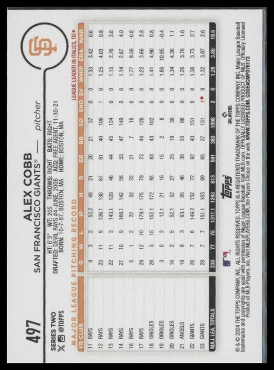 2024 Topps #497 Alex Cobb