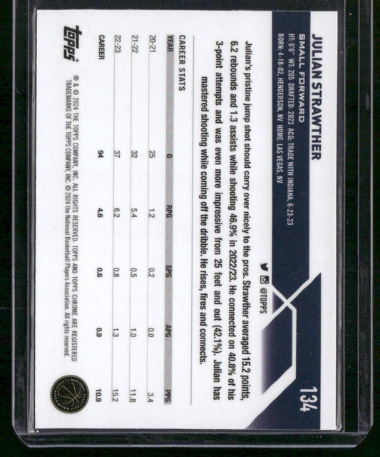 2023-24 Topps Chrome #134 Julian Strawther