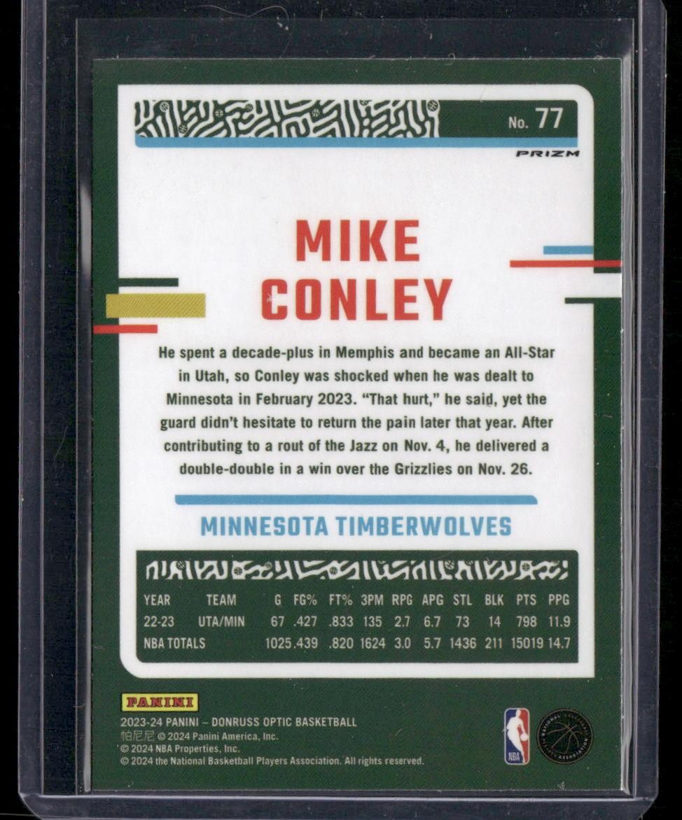 2023-24 Donruss Optic #77 Mike Conley Holo