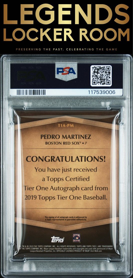 2019 Topps Tier One Autographs #PM Pedro Martinez Autographs PSA 7