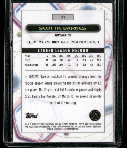 2023-24 Topps Chrome Cosmic #129 Scottie Barnes Pink Galaxy Refractors