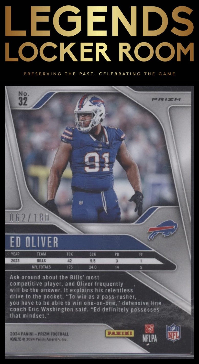 2024 Panini Prizm #32 Ed Oliver Hyper #/180