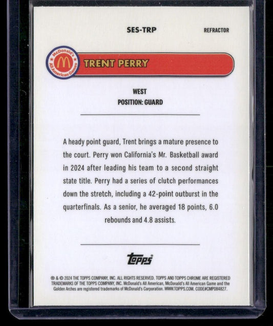 2024 Topps Chrome McDonald's All-American Trent Perry Major Stars Refractor