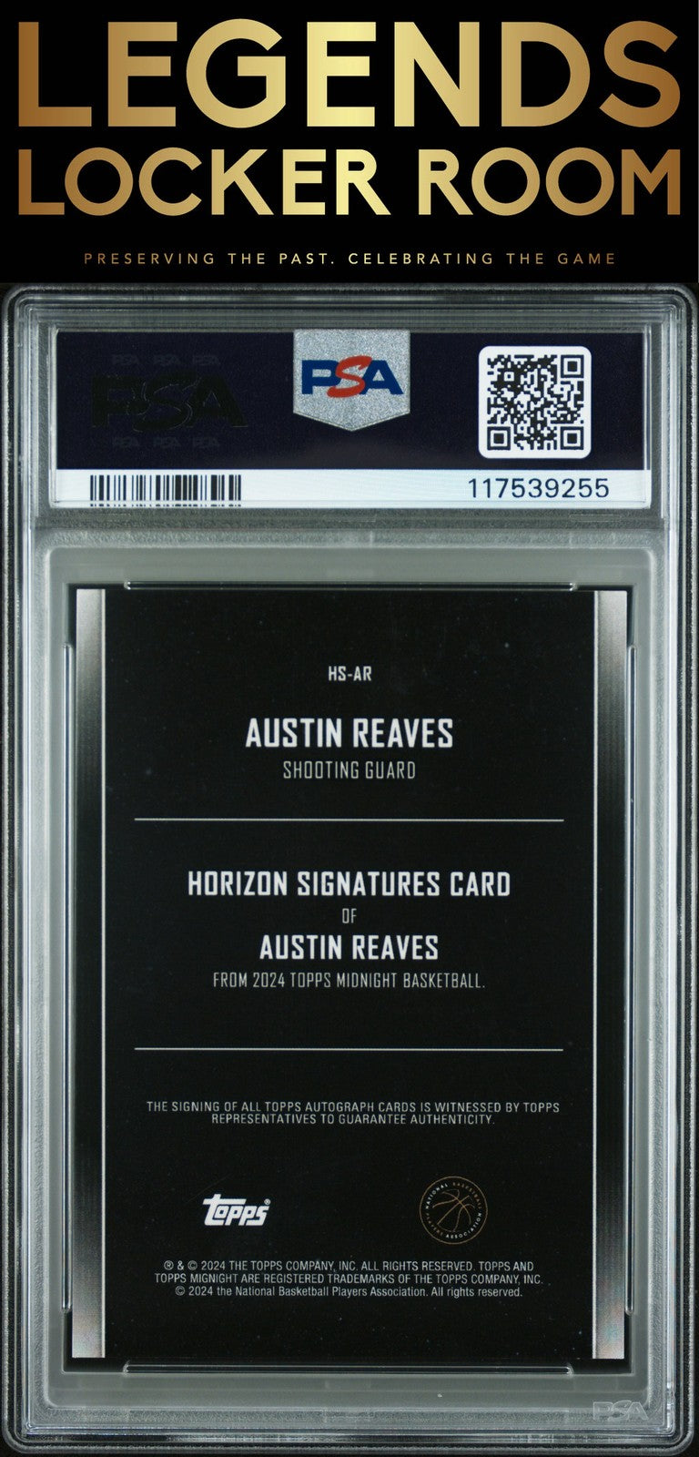 2023 Topps Midnight Horizon Signatures Austin Reaves /25 PSA 8