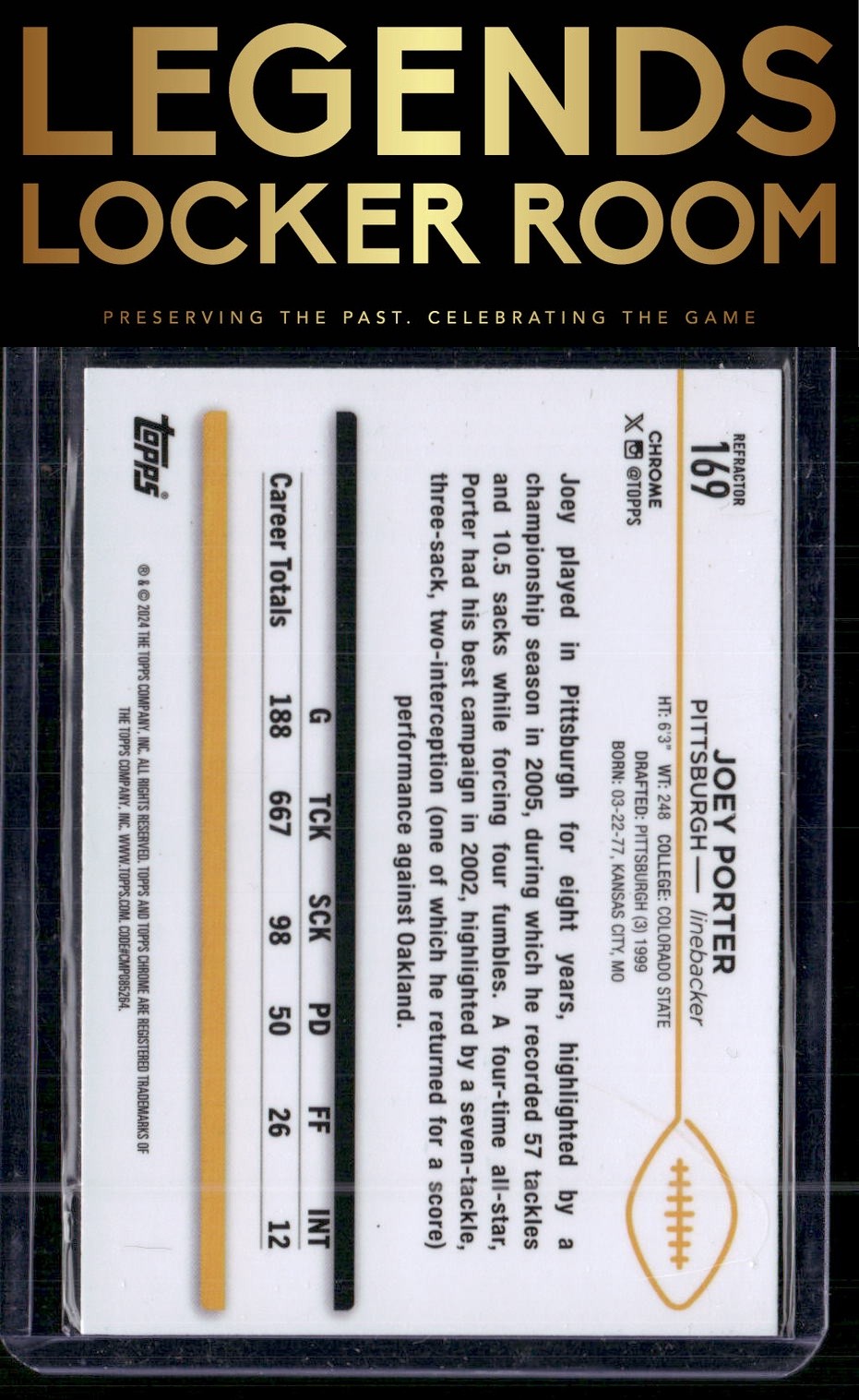 2024 Topps Chrome #169 Joey Porter Refractor