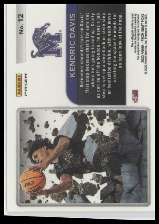 2023 Panini Prizm Draft Picks #12 Kendric Davis Prizm Break Red Ice