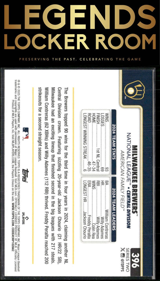 2025 Topps #396 Milwaukee Brewers Sandglitter