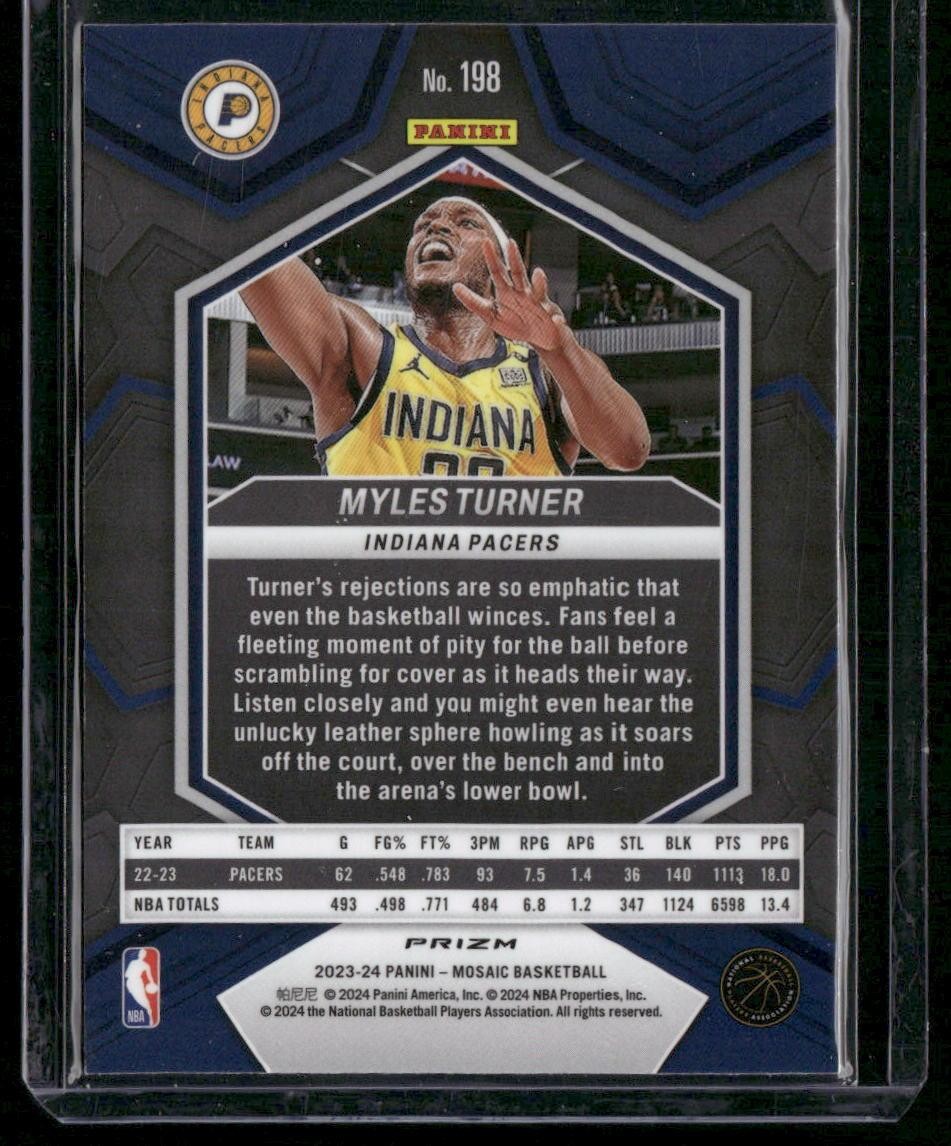 2023-24 Panini Mosaic #198 Myles Turner Green
