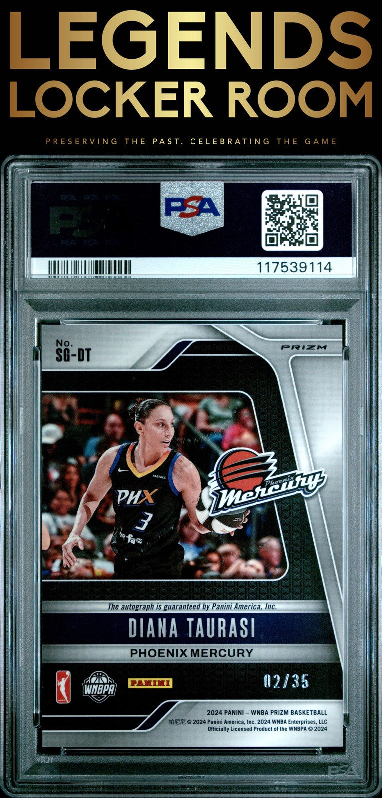 2024 Panini Prizm Wnba Signatures Diana Taurasi Signature-Teal Prizm PSA 10