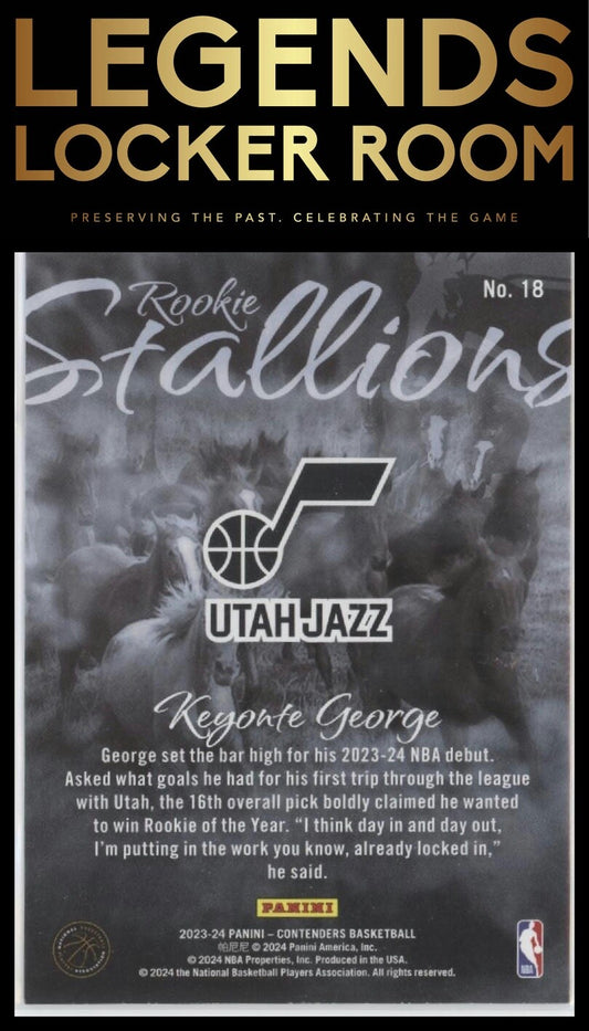 2023-24 Panini Contenders #18 Keyonte George Rookie Stallions