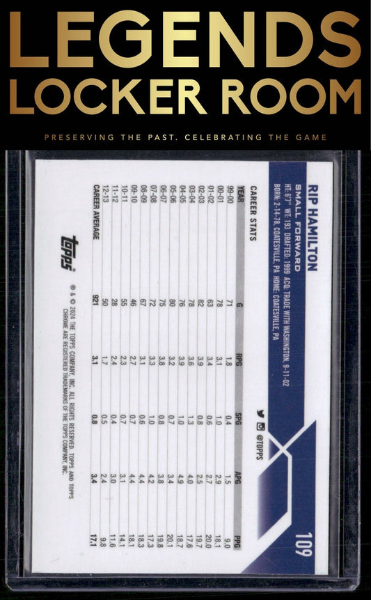 2023-24 Topps Chrome Sapphire Edition #109 Rip Hamilton