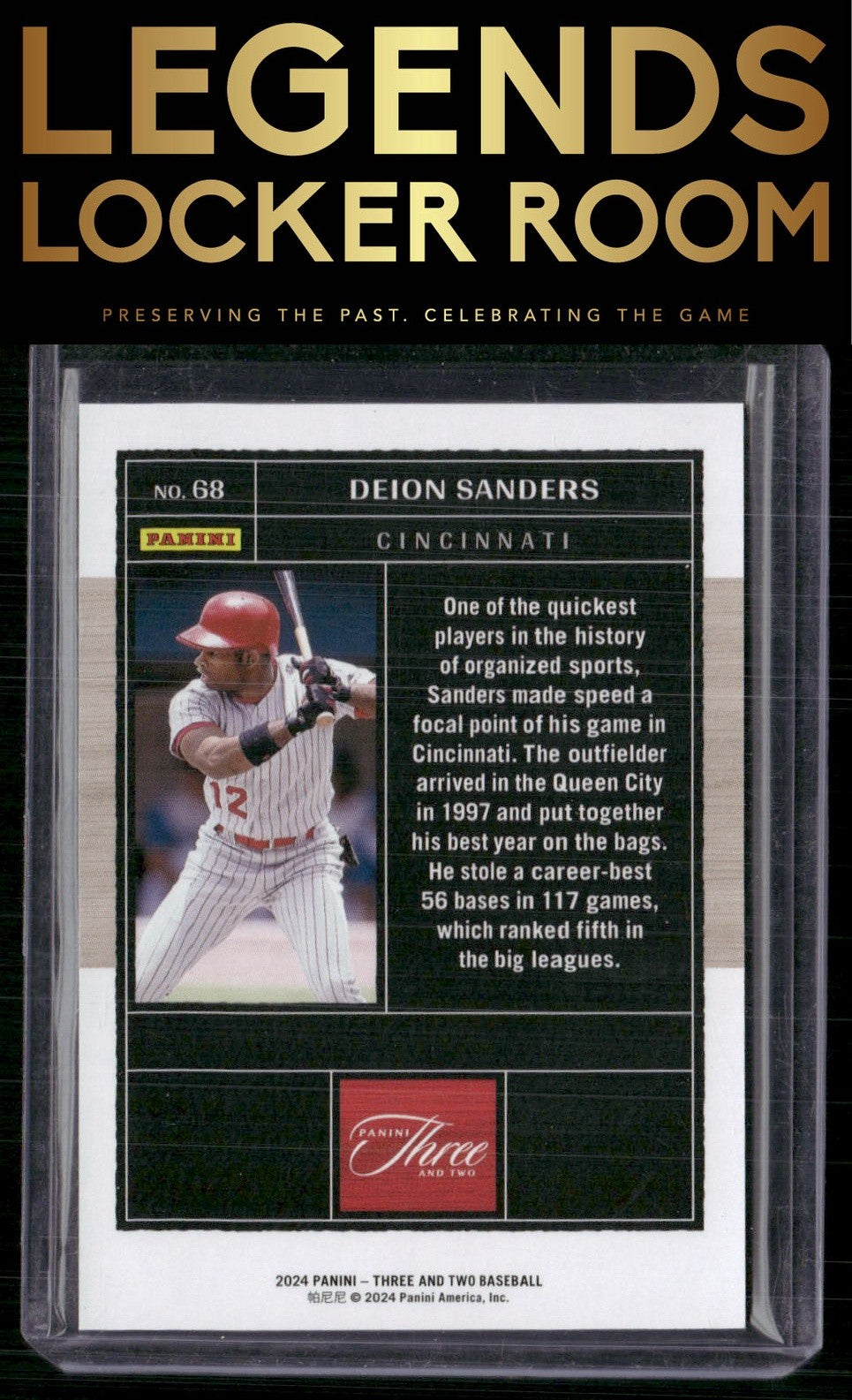 2024 Panini Three and Two #68 Deion Sanders Holo Blue #/15