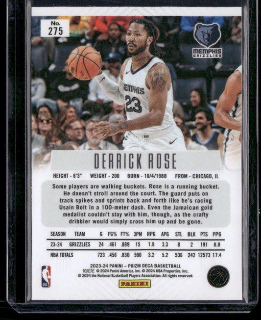 2023-24 Panini Prizm Deca #275 Derrick Rose