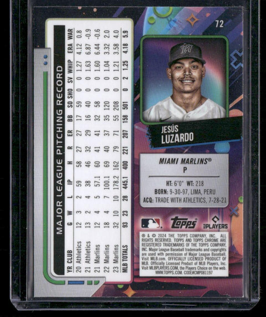 2024 Topps Chrome Cosmic #72 Jesús Luzardo