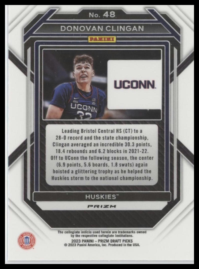 2023 Panini Prizm Draft Picks #48 Donovan Clingan Red Ice