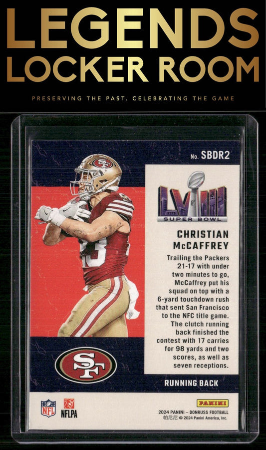 2024 Donruss #SBDR2 Christian McCaffrey Road to the Super Bowl Divisional Round
