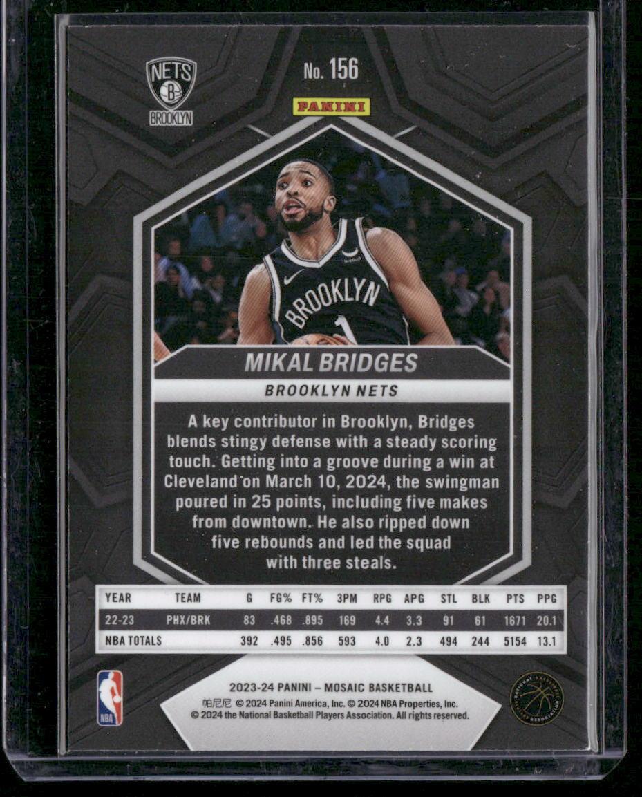 2023-24 Panini Mosaic #156 Mikal Bridges