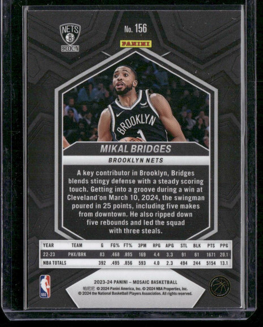 2023-24 Panini Mosaic #156 Mikal Bridges