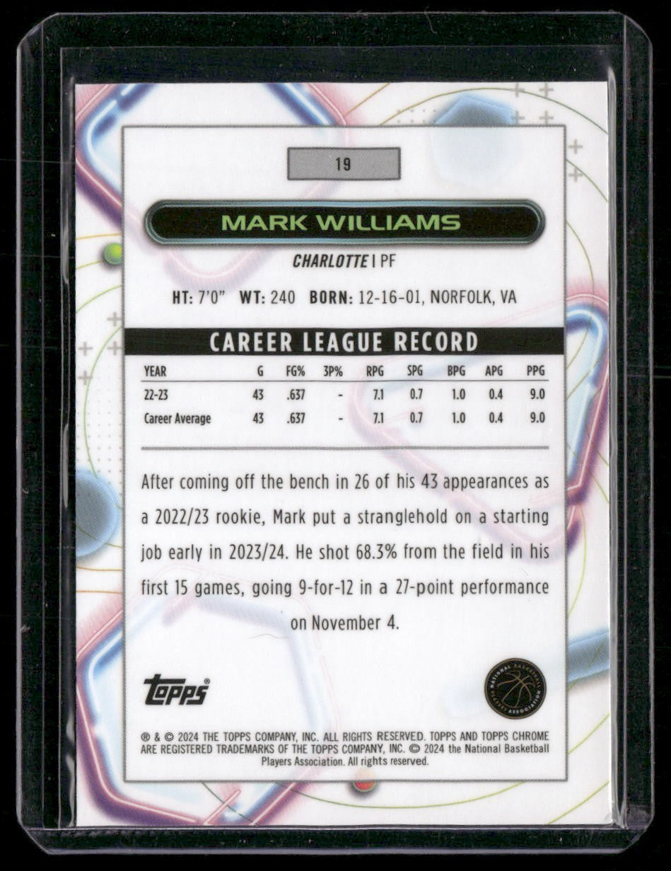 2023-24 Topps Chrome Cosmic #19 Mark Williams