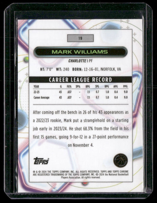 2023-24 Topps Chrome Cosmic #19 Mark Williams