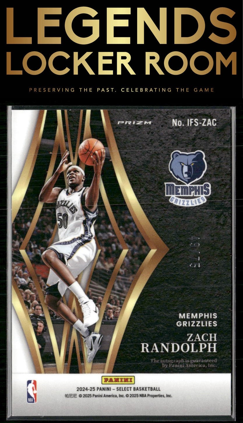 2024-25 Panini Select #IFS-ZAC Zach Randolph In Flight Signatures /75