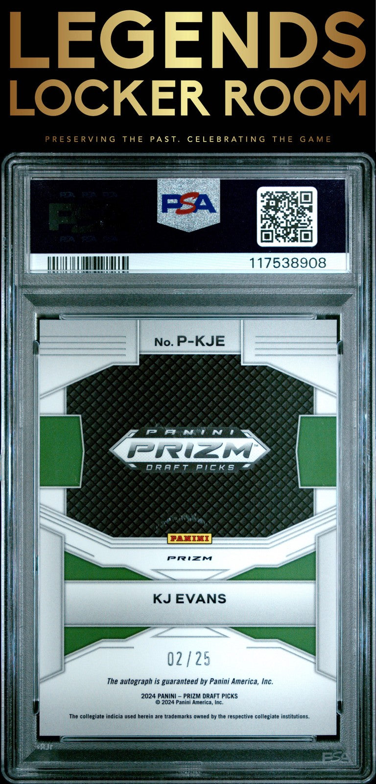 2024 Panini Prizm Draft Picks Penmanship Kj Evans Penmanship-Mojo Prizm PSA 10