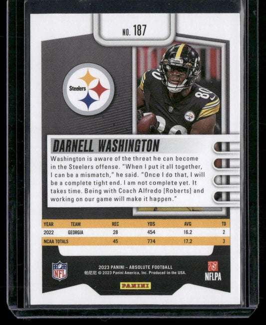 2023 Panini Absolute #187 Darnell Washington Yellow
