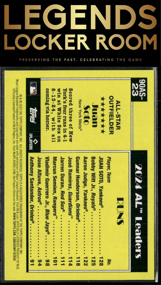 2025 Topps #90AS-23b Juan Soto 1990 Topps Baseball 35th Anniversary All-Stars