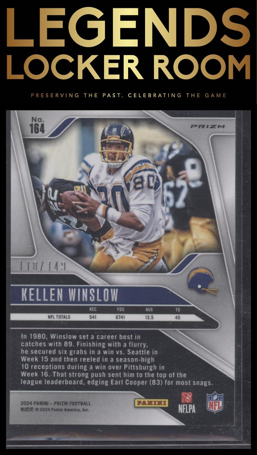 2024 Panini Prizm #164 Kellen Winslow Red Wave #/149