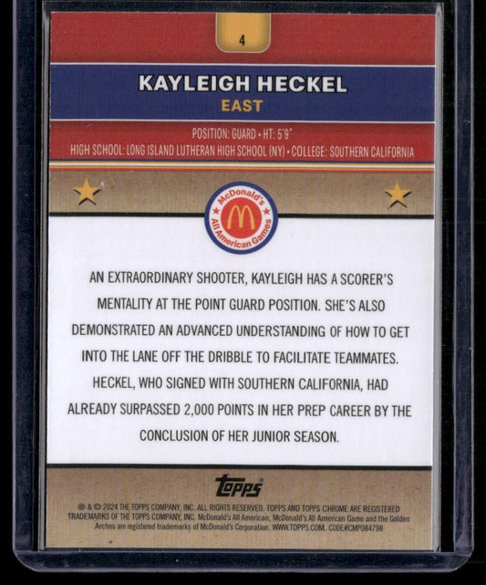 2024 Topps Chrome McDonald's All-American #4 Kayleigh Heckel