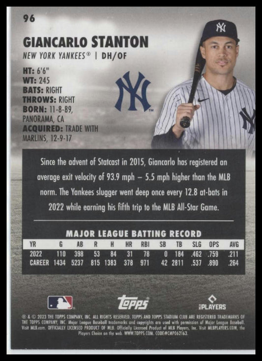 2023 Stadium Club #96 Giancarlo Stanton