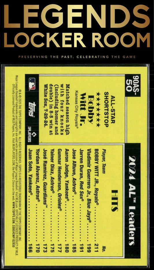 2025 Topps Bobby Witt Jr. 1990 Topps Baseball 35th Anniversary All-Stars