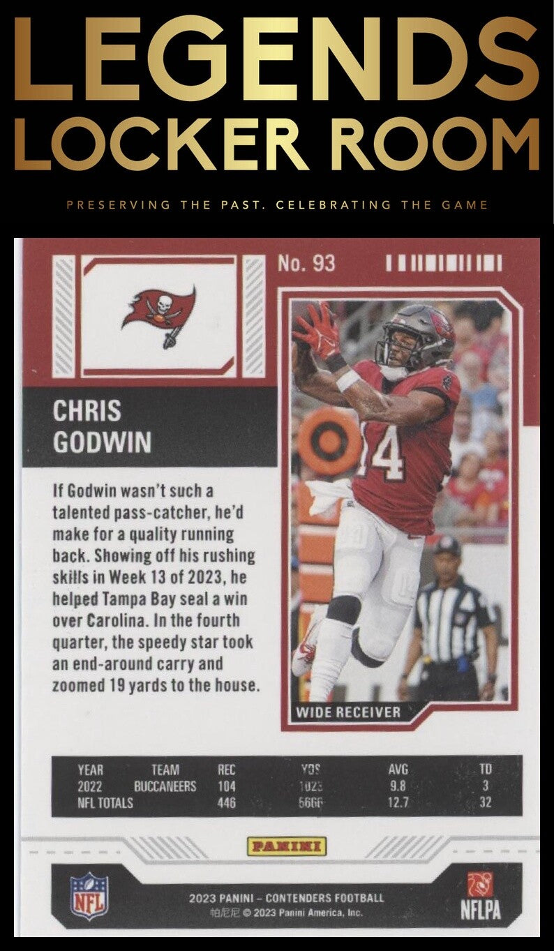 2023 Panini Contenders #93 Chris Godwin Season Ticket Retail