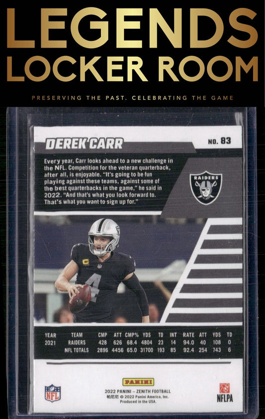 2022 Zenith #83 Derek Carr