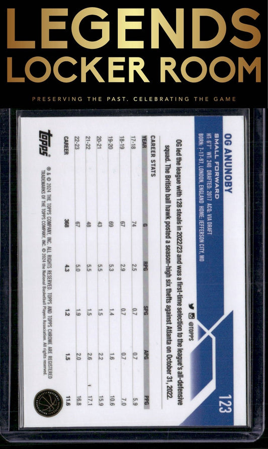 2023-24 Topps Chrome Sapphire #123 OG Anunoby